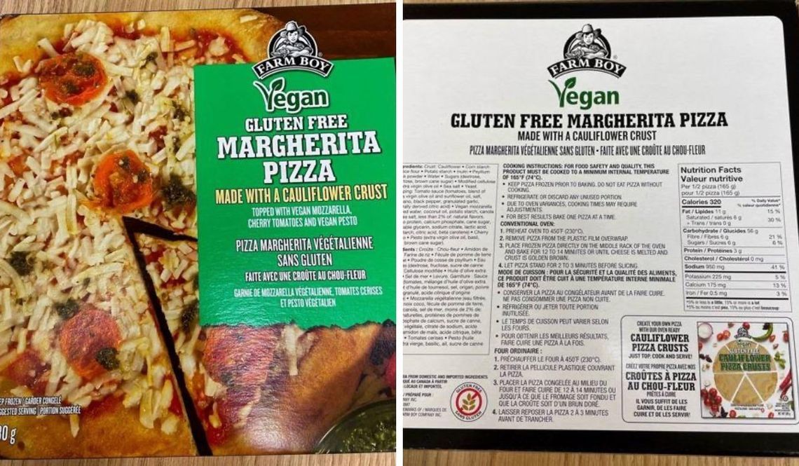 Farm Boy brand Vegan Gluten Free Margherita Pizza