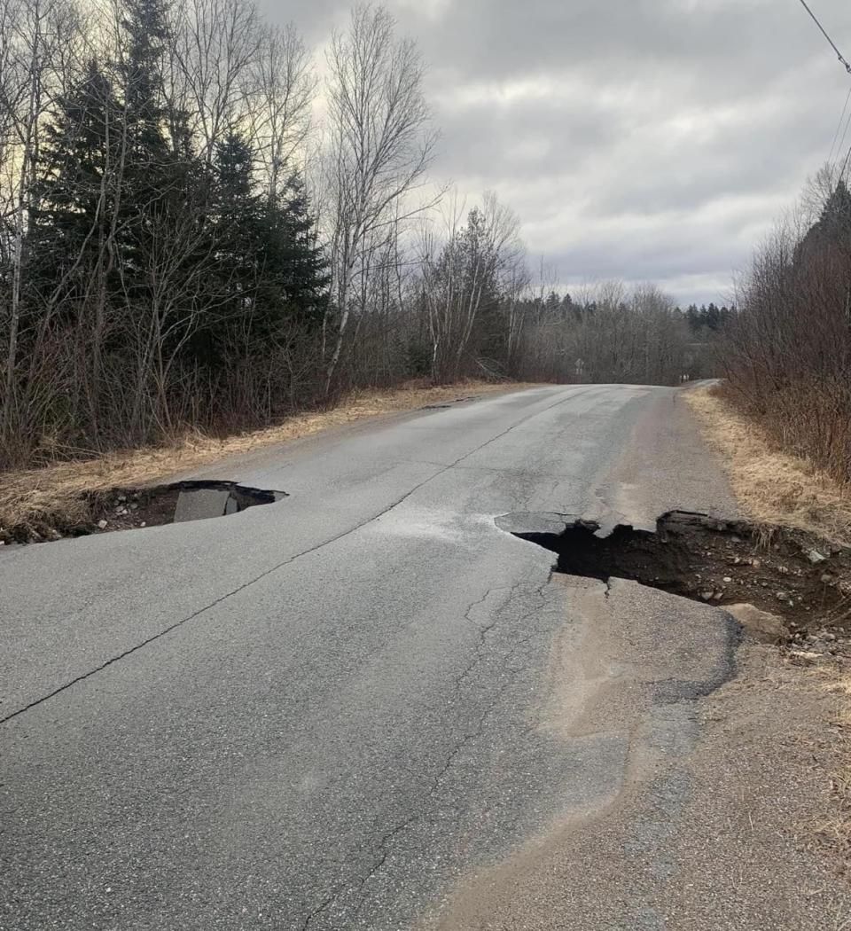 The weekend storm washed out Milkish Creek Road in Bayswater, N.B.