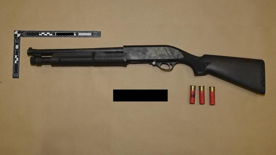 This shotgun was found at the scene of a 30-hour police standoff at a home in Penbrooke Meadows that ended with the death of the gunman on March 15, 2024.