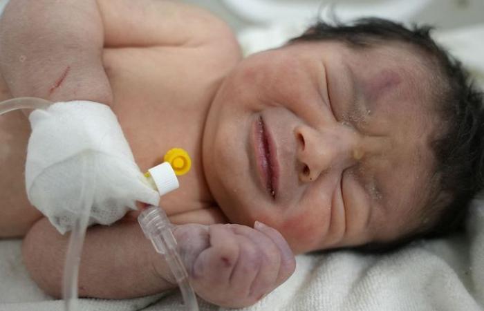 Baby born under rubble in Syria after earthquake
