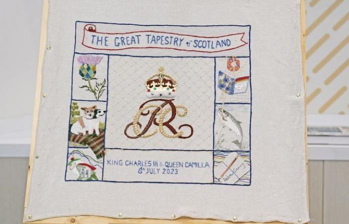 Queen adds final stitch to new panel on Great Tapestry of Scotland