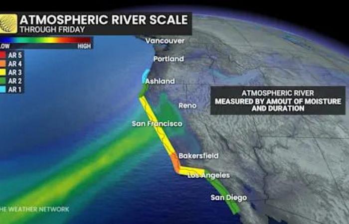 Chilly
      for
      B.C.
      as
      Pineapple
      Express
      heads
      south,
      triggers
      California
      floods