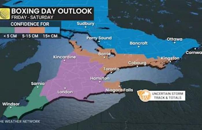 Snow,
      ice,
      and
      rain:
      Boxing
      Day
      mess
      in
      Ontario
      may
      lead
      to
      travel
      disruptions