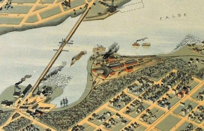 This
      Day
      in
      History,
      1898:
      A
      bird's
      eye
      view
      of
      early
      Vancouver,
      in
      colour