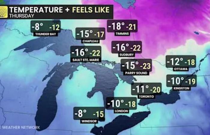 Quick
      snap
      back
      into
      winter
      with
      snow
      and
      major
      temperature
      drop
      in
      Ontario