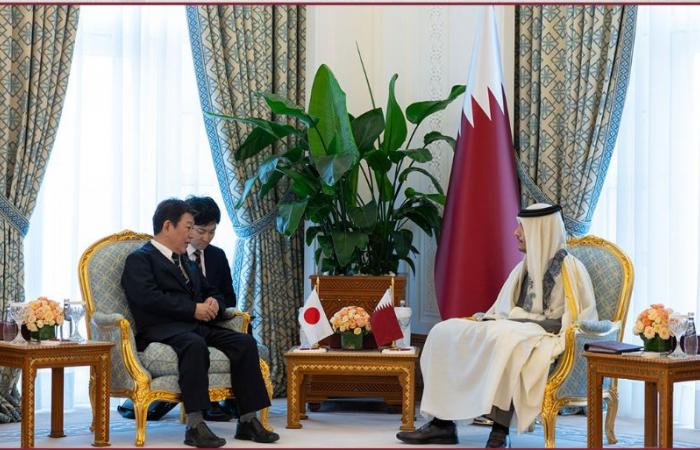 رئيس مجلس الوزراء وزير الخارجية يستقبل وزير خارجية اليابان