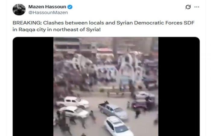 "اشتباكات بين سكان الرقة وقوات سوريا الديمقراطية".. ما حقيقة الفيديو؟