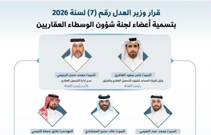 وزير العدل يصدر قرارا بتسمية أعضاء لجنة شؤون الوسطاء العقاريين