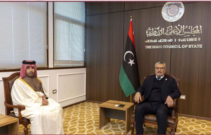 رئيس المجلس الأعلى لدولة ليبيا يجتمع مع سفير قطر