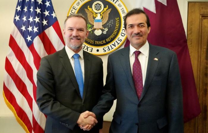 وزير الدولة لشؤون التجارة الخارجية يجتمع مع الممثل التجاري للولايات المتحدة الأمريكية