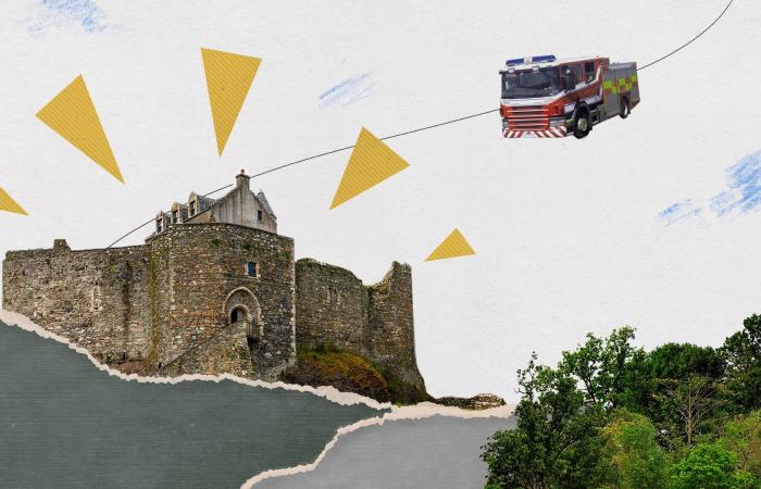 سائحتان أمريكيتان تعلقان داخل قلعة في اسكتلندا..كيف أنقذهما رجال الإطفاء؟