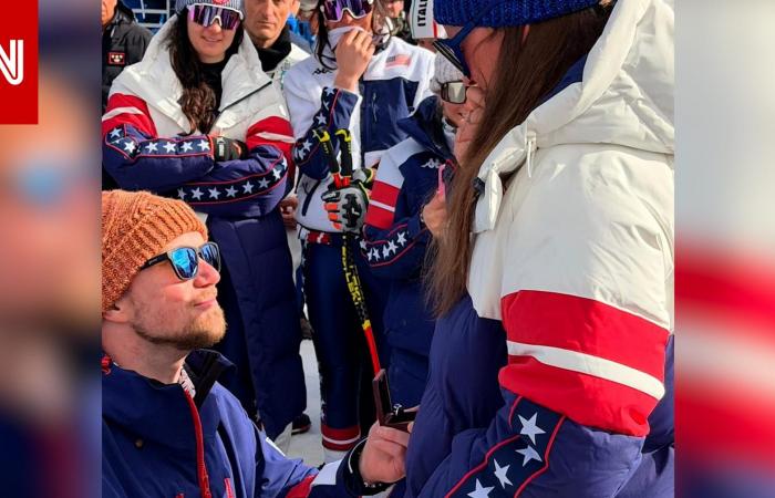 متابعة: بعد فوزها بالميدالية الذهبية.. صديق متزلجة يطلبها للخطوبة عند خط نهاية السباق