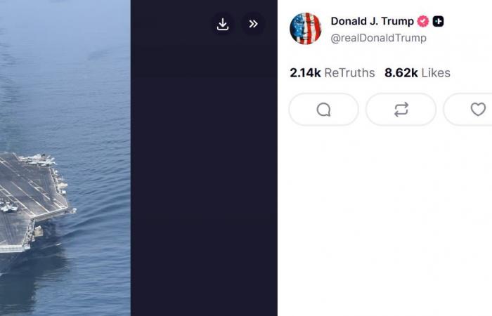 منشور "غامض" لترامب .. صورة لحاملة طائرات "بدون تعليق"