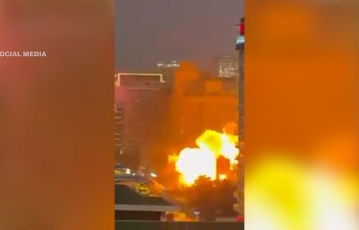 شاهد.. ضربة تهز فندقًا في دبي واندلاع نيران