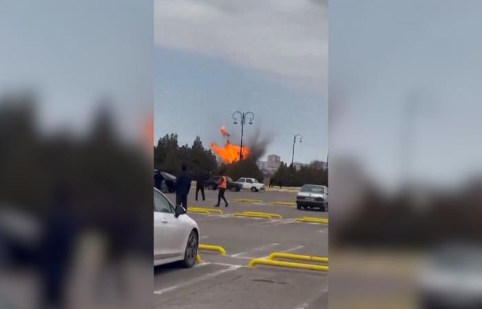 لحظة انفجار طائرة مسيرة بمطار في أذربيجان