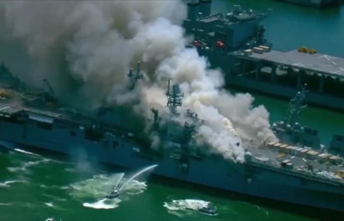 ما حقيقة فيديو "حريق حاملة طائرات أمريكية بسبب صواريخ إيران"؟