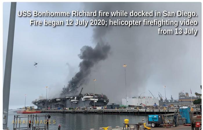 ما حقيقة فيديو "حريق حاملة طائرات أمريكية بسبب صواريخ إيران"؟