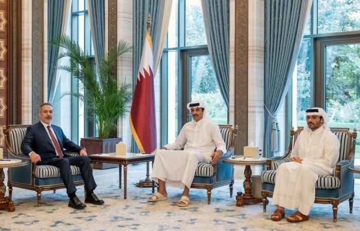 صاحب السمو يستقبل وزير الخارجية التركي