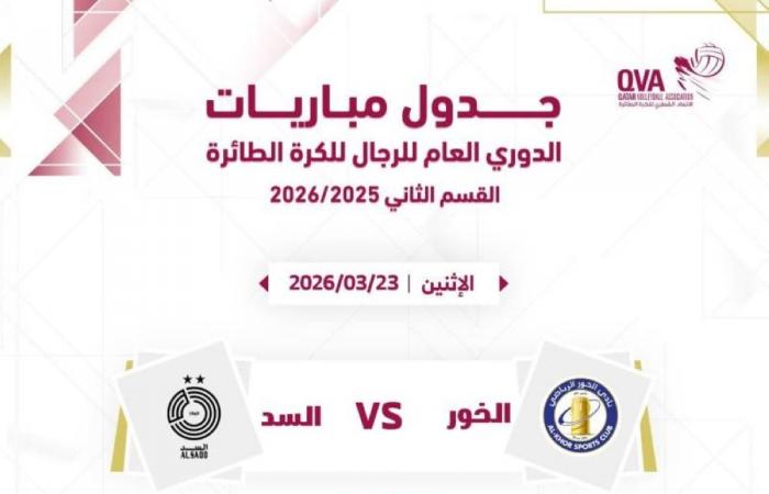 استئناف دوري الطائرة بمواجهتين قويتين