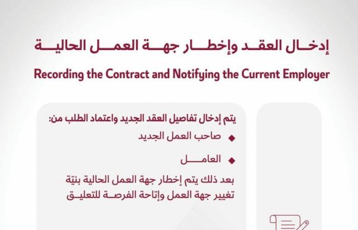 وزارة العمل توضح شروط تغيير جهة العمل للمقيمين والإجراءات وآلية التقديم