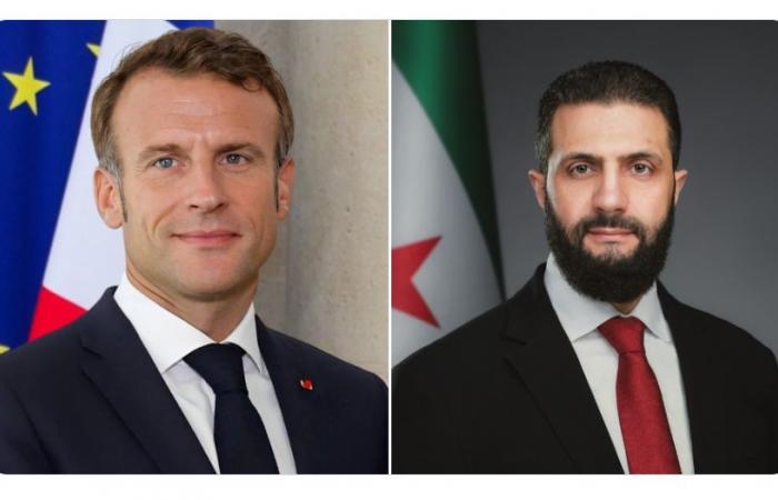 الرئيسان السوري والفرنسي يبحثان تعزيز العلاقات والتطورات الإقليمية