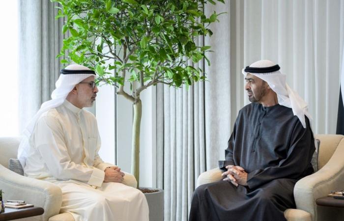 الرئيس الإماراتي يبحث مع وزير الخارجية الكويتي تطورات الأوضاع في المنطقة وتداعياتها
