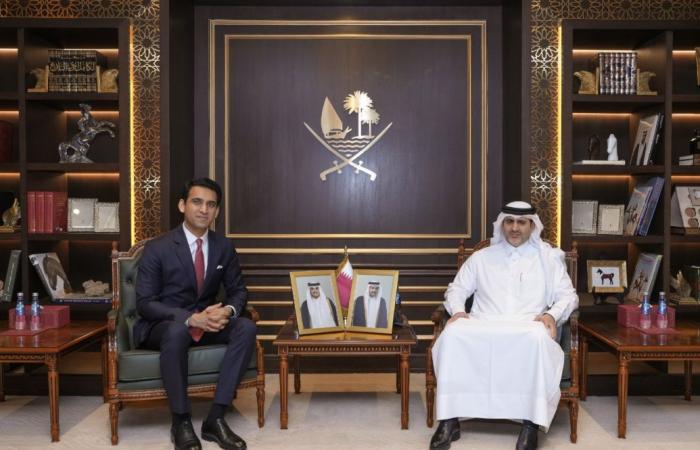  محافظ مصرف قطر المركزي يجتمع مع المدير التنفيذي لشركة أداني للطاقة الخضراء