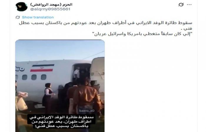 فيديو متداول لـ"سقوط طائرة الوفد الإيراني لمحادثات إسلام آباد".. ما حقيقته؟