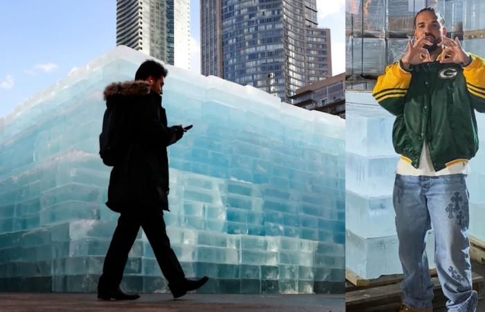 لماذا حاول معجبو دريك مغني الراب الكندي كسر هذه المنحوتة الجليدية؟.. شاهد السبب