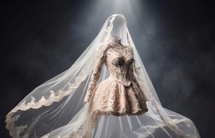 "عشق أبدي".. مصمم تونسي يطرّز اللغة العربية على فساتين زفافه