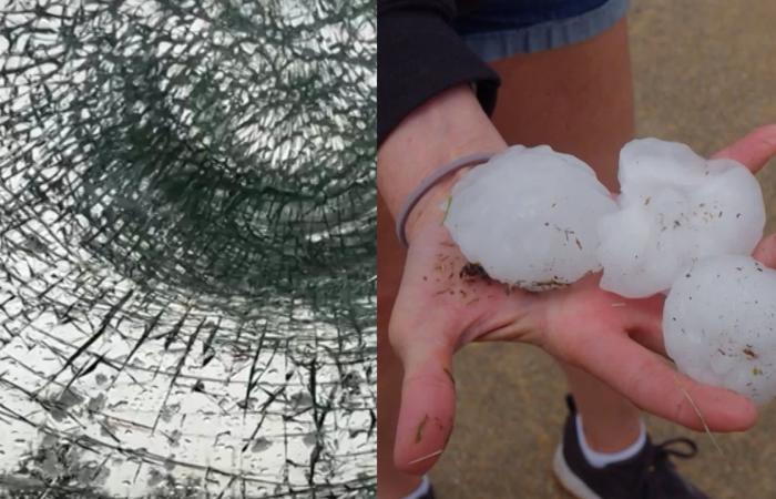 حبات برد ضخمة تحطم زجاج سيارة في ميزوري