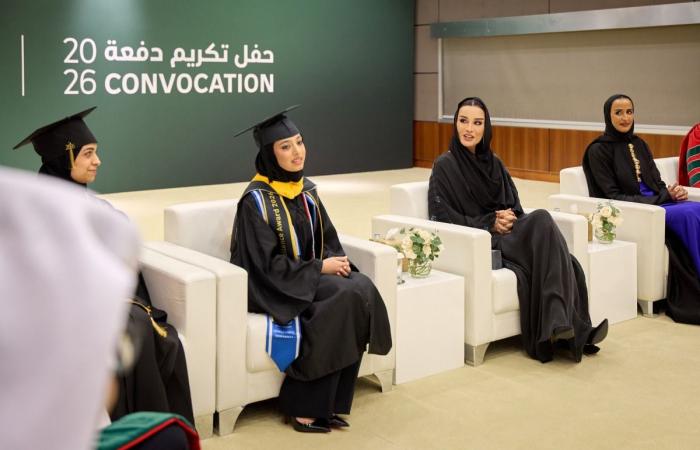 صاحبة السمو لخريجي مؤسسة قطر: لا تسمحوا لضغوطات الحياة أن تبعدكم عن قيمكم وإيمانكم بعالم أفضل