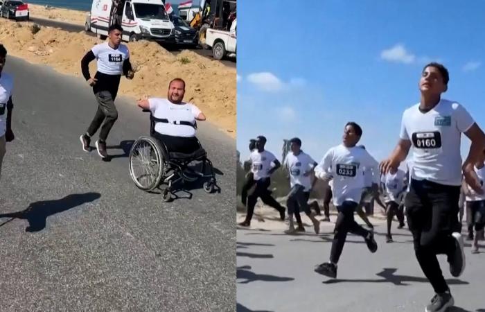 بعكازات وكراسٍ متحركة.. فلسطينيون مبتوري الأطراف يتنافسون بماراثون في غزة