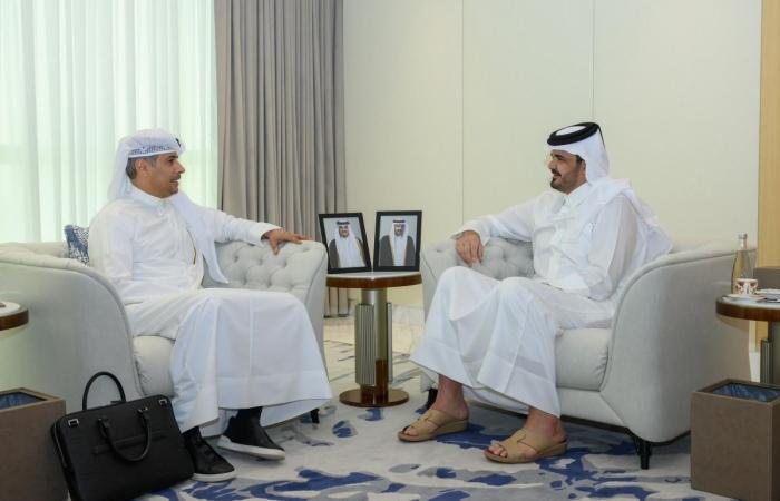 سعادة الشيخ جوعان بن حمد يستقبل وزير الشباب والرياضة الكويتي