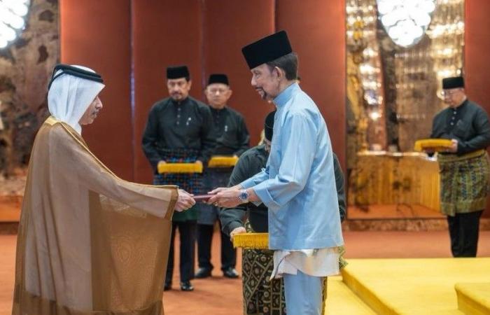 سلطان بروناي دار السلام يتسلم أوراق اعتماد سفير قطر