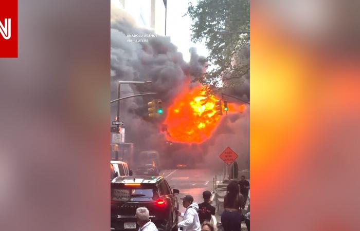 متابعة: لحظة انفجار سيارة مشتعلة في نيويورك.. شاهد رد فعل المارة