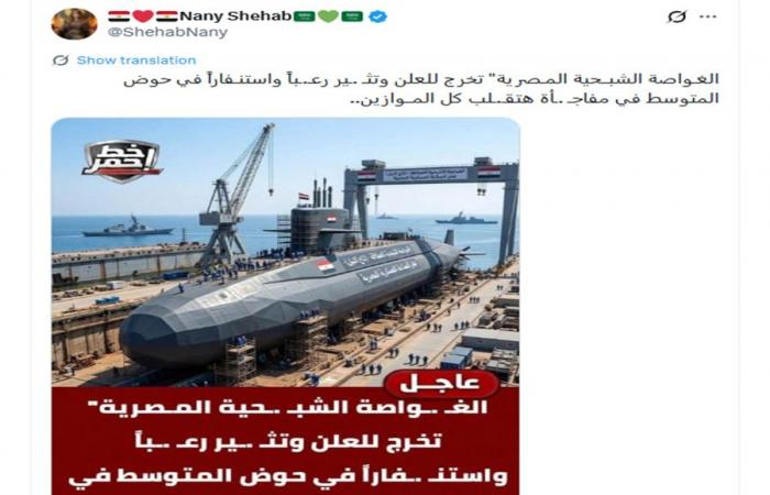 صورة متداولة لـ"الكشف عن غواصة شبحية مصرية".. ما صحتها؟