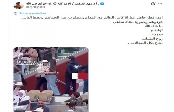 متابعة: فيديو منسوب لـ"حضور أمير قطر كأس العالم متخفيًا".. ما حقيقته؟
