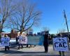 Protesters in Montreal's South Shore march against Northvolt battery plant project